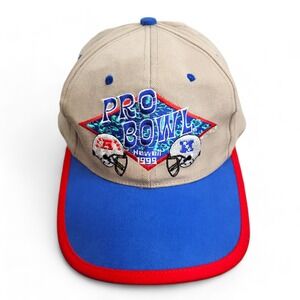 Vintage 1999 NFL Pro Bowl Hat AFC NFC Happy‎ Shirts Hawaii NFL Adjustable Cap